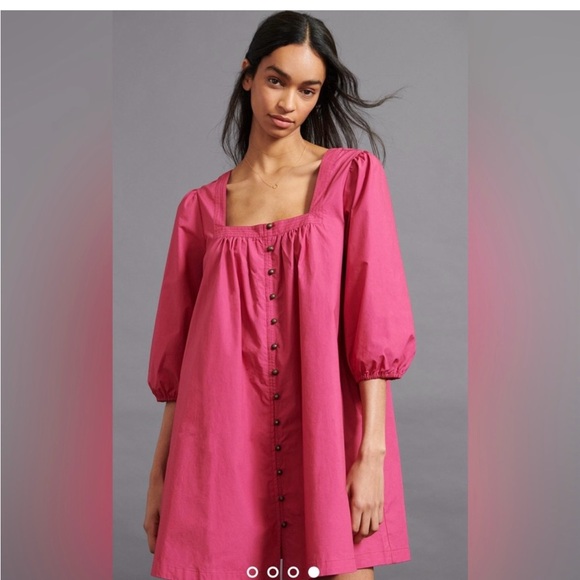 Anthro Maeve Tabitha Pink Swing Tunic Dress Small in Plum - Picture 3 of 6